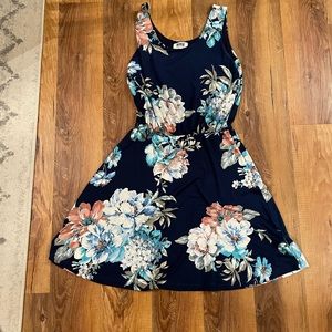 Navy Blue Floral Dress